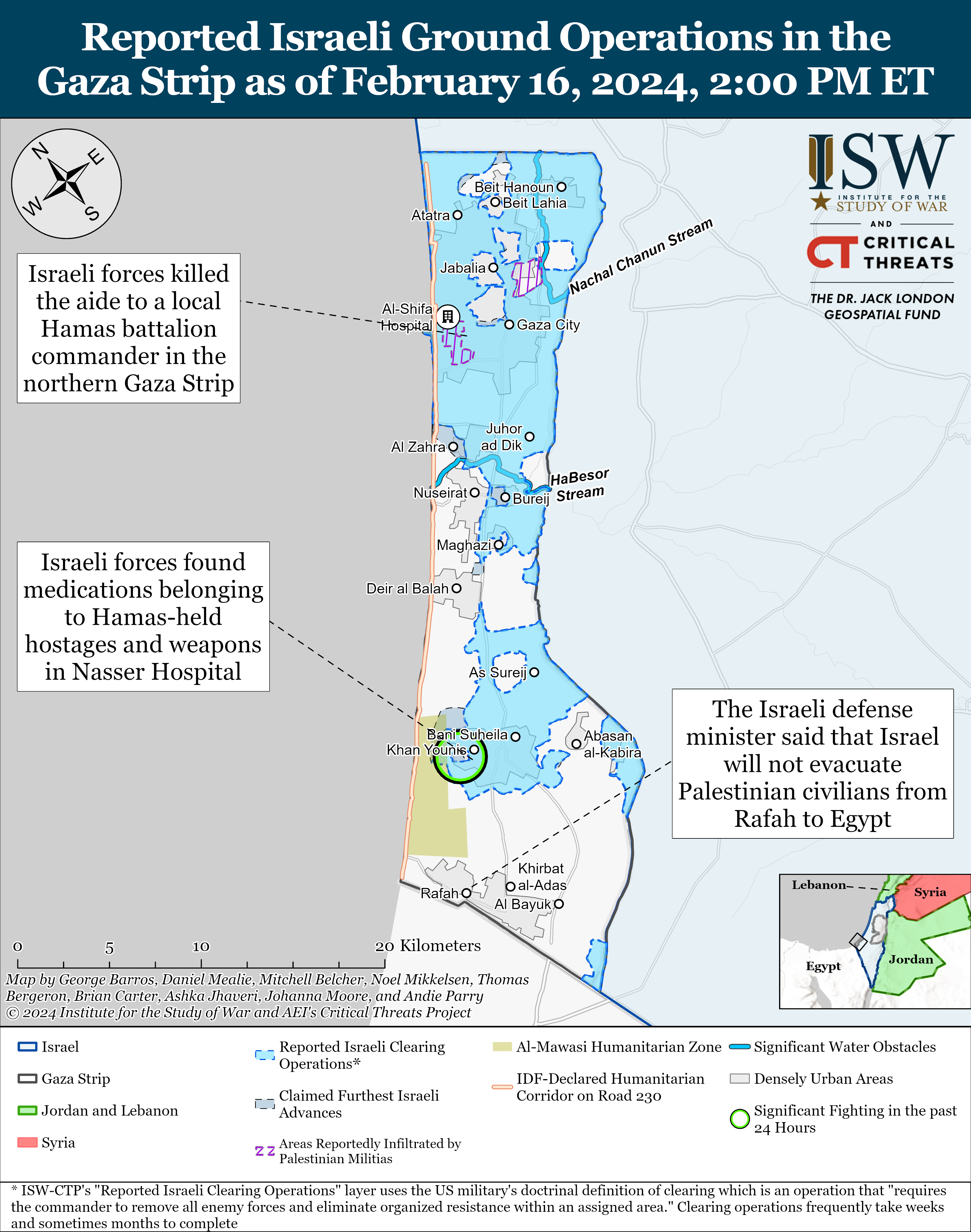 Iran Update February 16 2024 Institute For The Study Of War   Gaza Clearing Battlemap Febuary 16%2C2024 